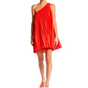 Trina Turk “Skyla”  one shoulder pleated dress